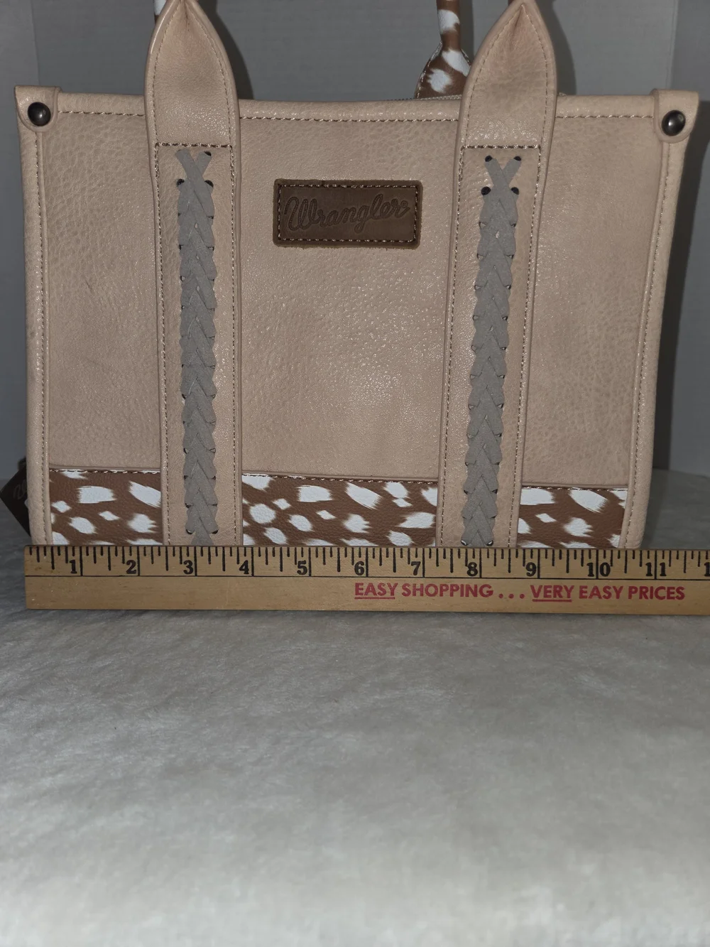 Wrangler Deer Print Concealed Carry Tote & Crossbody - Tan NWT